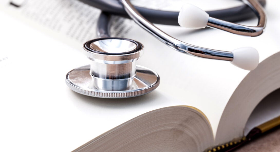 Stethoscope on a book