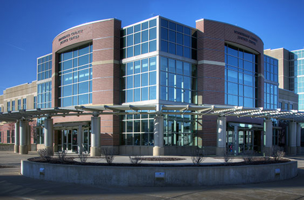 The outside of the Winnebago County Justice Center