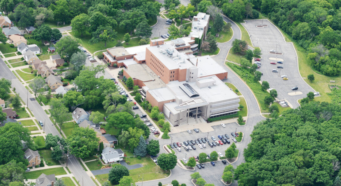 Aerial view of Rockford campus