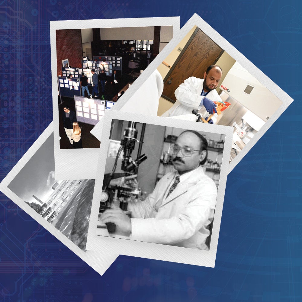 historical photos of research on the College of Medicine Rockford campus