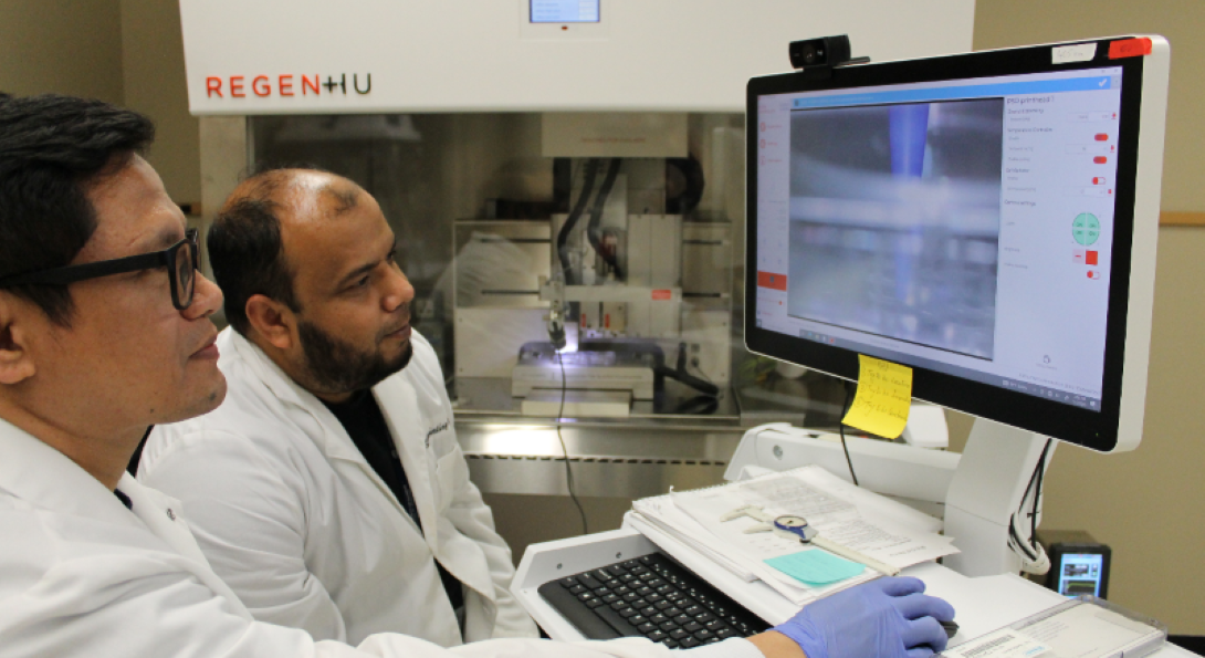 Researchers in the 3D Bioprinting Lab