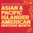 Yellow tropical flowers set off on red background celebrating Asian and Pacific Islander American Heritage Month
