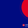 uicomr logo with red dots on blue background