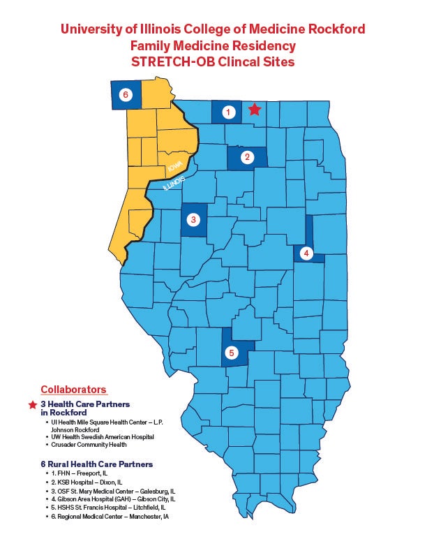 Six Stretch OB Rural sites map