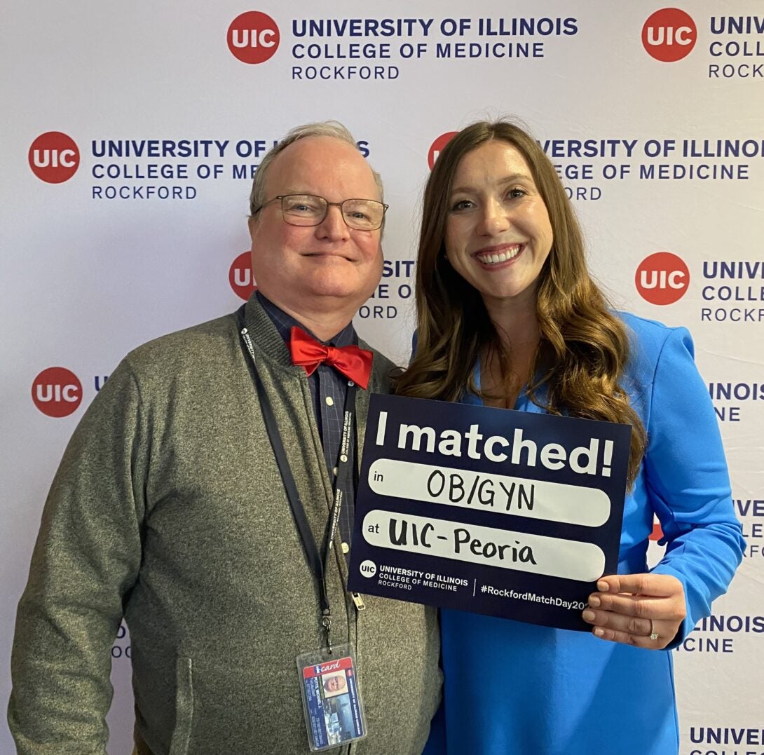 Dr. Potts with Erin Sondgeroth on Match Day