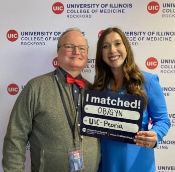 Dr. Potts with Erin Sondgeroth on Match Day 